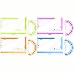 Набор чертежный малый Berlingo "Color" (треуг. 2шт., линейка 15см, транспортир), прозрачный