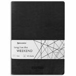 Тетрадь 60 л. в линию обложка гладкий кожзам, сшивка, B5 (179х250мм), ЧЕРНЫЙ, BRAUBERG VIVA, 403903