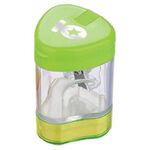 Точилка ЮНЛАНДИЯ "Трио +", со стирательной резинкой, с контейнером, пластиковая, ассорти, 228439