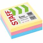 Блок самоклеящийся (стикеры) STAFF "PROFIT" 75х75мм, 300 листов, 3 цвета, 127146