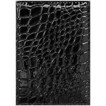 Обложка для паспорта OfficeSpace иск. кожа, черный, крокодил