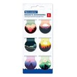 Закладки для книг МАГНИТНЫЕ, "SUNSET", набор 6 шт., 32х28 мм, BRAUBERG, 113169