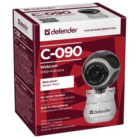 Веб-камера DEFENDER C-090, 0,3 Мп, микрофон, USB 2.0, регулируемое крепление, черная, 63090