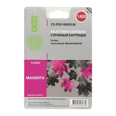 Картридж струйный CACTUS (CS-PGI1400XLM) для CANON МВ2040/МВ2340, пурпурный