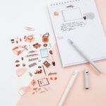 Наклейки ПВХ MESHU "Coffee time", 10*21см, 43 наклейки, инд. уп., европодвес