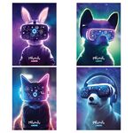 Тетрадь 80л., А5, клетка на гребне MESHU "Miumiu", двойная обложка, матовая ламинация, тиснение фольгой