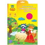 Картон цветной А4, Мульти-Пульти, 4л., 4цв., гофрированный, флуоресцентный, в папке, "Приключения Енота"