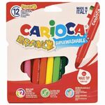 Фломастеры утолщенные CARIOCA (Италия) "Bravo", 12 цветов, суперсмываемые, 42755