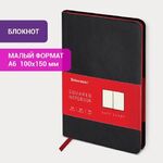 Блокнот МАЛЫЙ ФОРМАТ (100x150 мм) А6, BRAUBERG "Metropolis Mix", под кожу, 80 л., клетка, черный, 113329