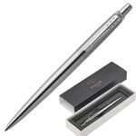 Ручка шариковая PARKER "Jotter Core Stainless Steel CT", корпус серебристый, детали хром, синяя, 1953170