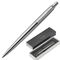 Ручка шариковая PARKER "Jotter Core Stainless Steel CT", корпус серебристый, детали хром, синяя, 1953170