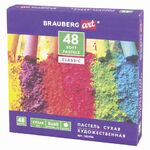Пастель сухая художественная BRAUBERG ART CLASSIC, 48 цветов, круглое сечение, 181456