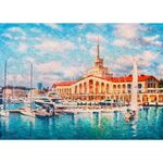 Картина стразами (алмазная мозаика) 40х50 см, ОСТРОВ СОКРОВИЩ "Морской порт Сочи", на подрамнике, 662590