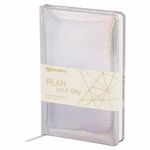 Ежедневник недатированный А5 138х213 мм BRAUBERG "Holiday" под кожу, 136 л., серебристый, 111867