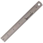 Линейка металлическая 15 см, BRAUBERG, европодвес, 210630