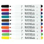 Маркеры для ткани 10 ЦВЕТОВ CENTROPEN "Textile Marker", круглый наконечник, 1,8 мм, 2739/10, 5 2739 1001