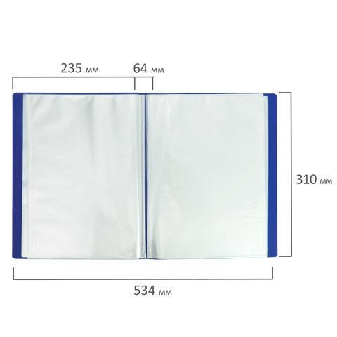Папка 100 вкладышей BRAUBERG "Office", синяя, 0,8 мм, 222640