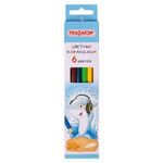 Карандаши цветные ПИФАГОР "Веселые акулята", 6 цветов, классические, заточенные, 181815