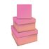 Набор квадратных коробок 3в1, MESHU "Yellow-pink gradient", (19,5*19,5*11-15,5*15,5*9см)