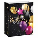 Пакет подарочный 33x12,7x44,7 см ЗОЛОТАЯ СКАЗКА "Happy Birthday", фольга, черный, 608240