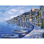 Картина по номерам 40х50 см, ОСТРОВ СОКРОВИЩ "Набережная", на подрамнике, акриловые краски, 3 кисти, 662463