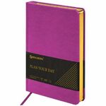 Ежедневник недатированный А5 138х213 мм BRAUBERG "Iguana", под кожу, 160 л., розовый, 114456