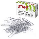 Скрепки большие 50 мм, STAFF, оцинкованные, 50 шт., в картонной коробке, 270452