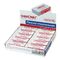 Ластик большой ОФИСМАГ, 60х20х11 мм, белый, прямоугольный, картонный держатель, 222469