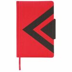 Ежедневник недатированный А5 138x213 мм BRAUBERG "Waves" под кожу, застежка 160 л., красный/черный, 111874