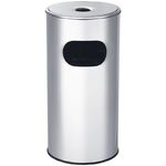 Урна металлическая с пепельницей OfficeClean Professional, 30л, хром