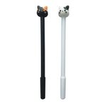 Ручка с топпером шариковая ЮНЛАНДИЯ "Кошка", корпус ассорти, СИНЯЯ, пишущий узел 0,7 мм, 143804