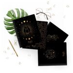 Тетрадь 48л., клетка MESHU "Black cat", матовая ламинация, тиснение фольгой