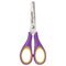 Ножницы ЮНЛАНДИЯ "ВОЗДУШНЫЙ ЗМЕЙ", 125 мм, для правши, резиновые вставки, фиолетово-желтые, европодвес, 236856