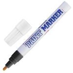 Маркер-краска лаковый (paint marker) MUNHWA, 4 мм, ЧЕРНЫЙ, нитро-основа, алюминиевый корпус, PM-01
