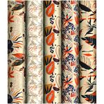 Упаковочная бумага крафт 70*100см, ArtSpace "Тропический стиль", 70г/м2, ассорти 5 дизайнов