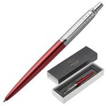 Ручка шариковая PARKER "Jotter Core Kensington Red CT", корпус красный, детали хром, синяя, 1953187