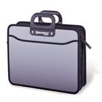 Папка-портфель пластиковая BRAUBERG ПРЕМЬЕР А4 (390х315х120 мм), 3 отделения, фактура "бисер", серая, 223083