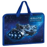 Папка на молнии с ручками ЮНЛАНДИЯ А4, 1 отделение, пластик, ширина 45 мм, "Space explorer", 270949