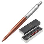 Ручка шариковая PARKER "Jotter Core Chelsea Orange CT", корпус оранжевый, детали хром, синяя, 1953189