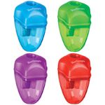 Точилка пластиковая Berlingo "Spike" 1 отверстие, контейнер, ассорти, дисплей