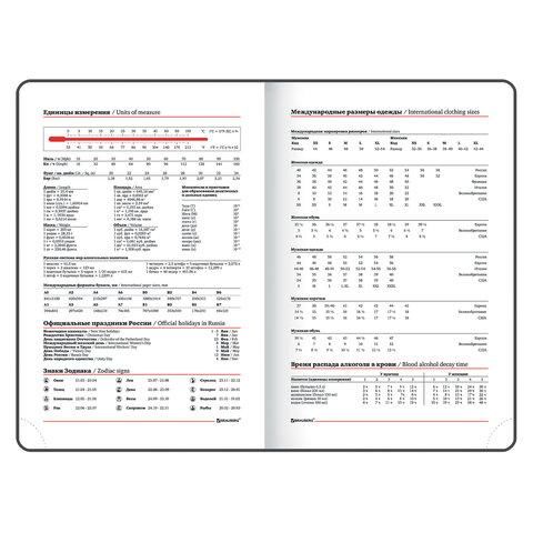 Ежедневник датированный 2024 А5 138x213 мм, BRAUBERG "Holiday", под кожу, "зеркальный", черный, 114847