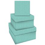 Набор квадратных коробок 3в1, MESHU "Turquoise style", (19,5*19,5*11-15,5*15,5*9см)