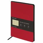 Блокнот А5 (148x218 мм), BRAUBERG "Metropolis Mix", под кожу, 80 л., клетка, красный, 111039