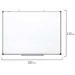 Доска магнитно-маркерная 120х180 см, алюминиевая рамка, BRAUBERG "Extra", 237558