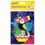 Блокнот МАЛЫЙ ФОРМАТ (103х148 мм) А6, 32 л., сшивка, голограмма, клетка, ЮНЛАНДИЯ, Тукан, 662702