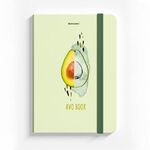 Блокнот с резинкой в клетку 96 л., А5 (145х203 мм), твердая обложка с фольгой, BRAUBERG, "Avocado", 113733