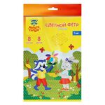 Фетр Мульти-Пульти, А4, 8л., 8цв., 1мм, с узором "Горошек", "Енот в волшебном мире"