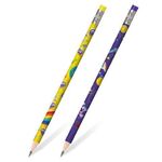 Карандаш чернографитный ЮНЛАНДИЯ "ЮНЛАНДИК", 1 шт., HB, с ластиком, корпус ассорти, 181752