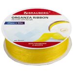 Лента органза ширина 25 мм, длина 30 м, желтая, BRAUBERG, 591537