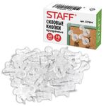 Силовые кнопки-гвоздики прозрачные STAFF 50 штук, в картонной коробке, 227804